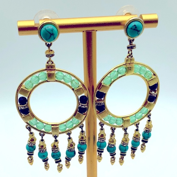 Lucky Brand Boho Green pierced Earrings - Picture 1 of 3